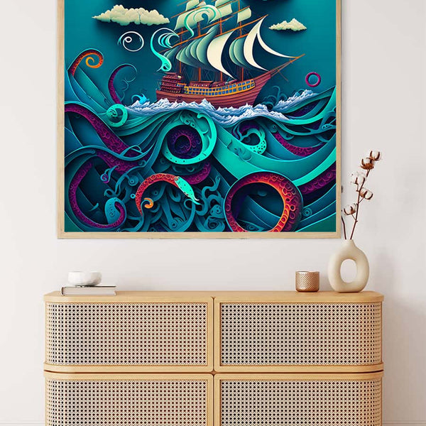 Diamond Painting - Tiefsee Papartart - gedruckt in Ultra-HD - Abstrakt, Meer, Neu eingetroffen, Quadratisch, Retro