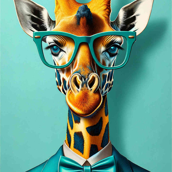Paint by Numbers - Giraffe with bow tie and glasses