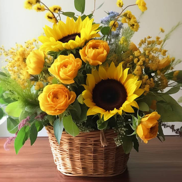 Sunflowers, basket - Paint by Numbers