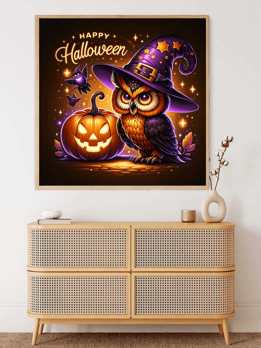 Paint by Numbers - Owl with pumpkin