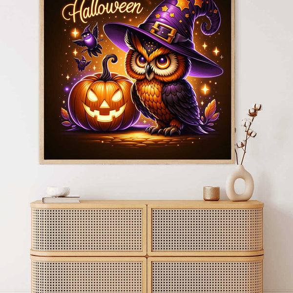 Paint by Numbers - Owl with pumpkin