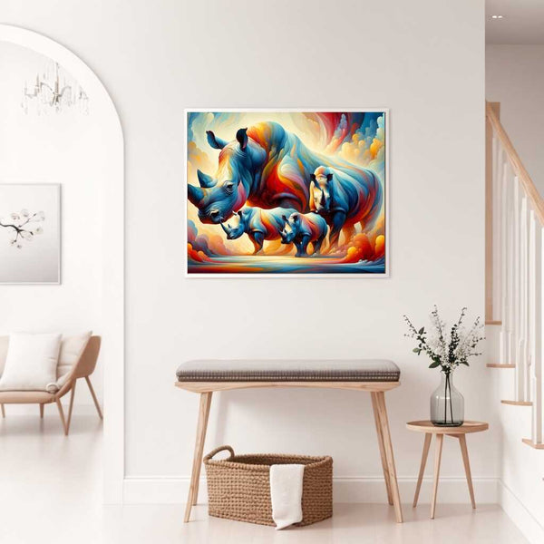 Rhino family - Paint by Numbers