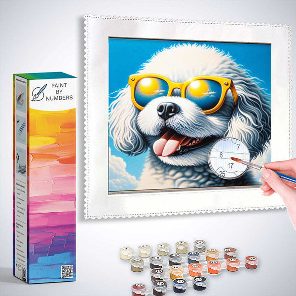 Paint by Numbers - Bolognese with sunglasses, dog
