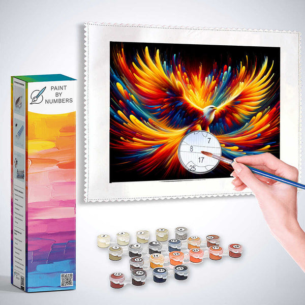 Paint by Numbers - Eagle, abstractand colorful
