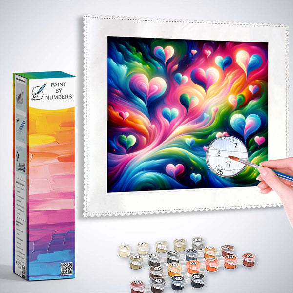 Paint by Numbers - Colorful hearts