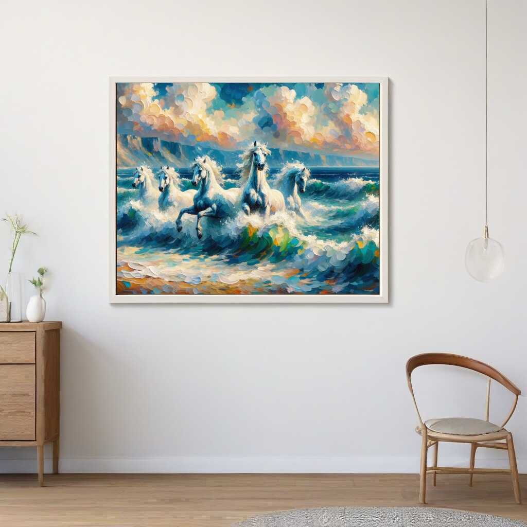 White horses, sea - Paint by Numbers