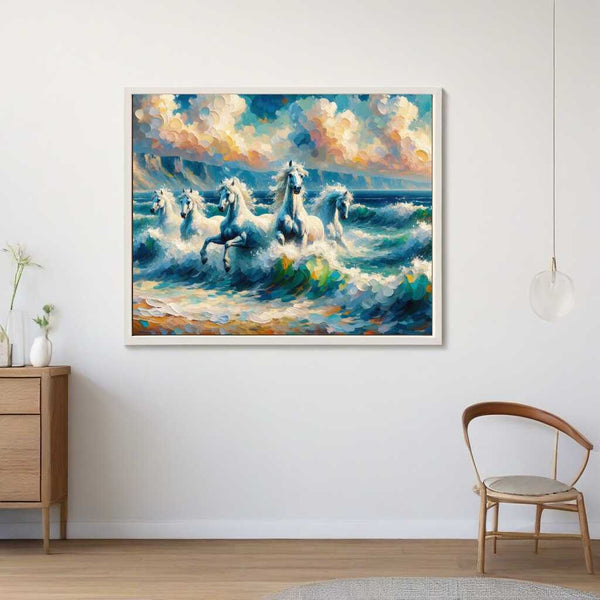 White horses, sea - Paint by Numbers