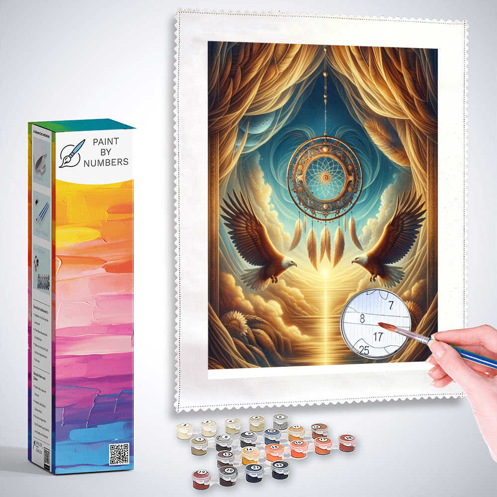 Paint by Numbers - Eagle in dream catcher