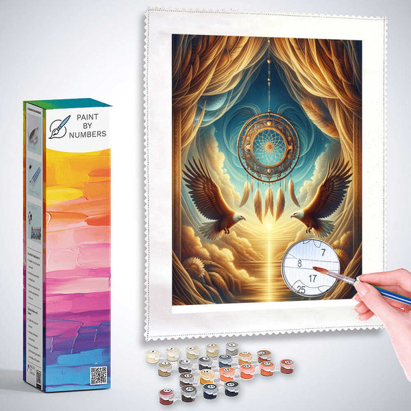 Paint by Numbers - Eagle in dream catcher