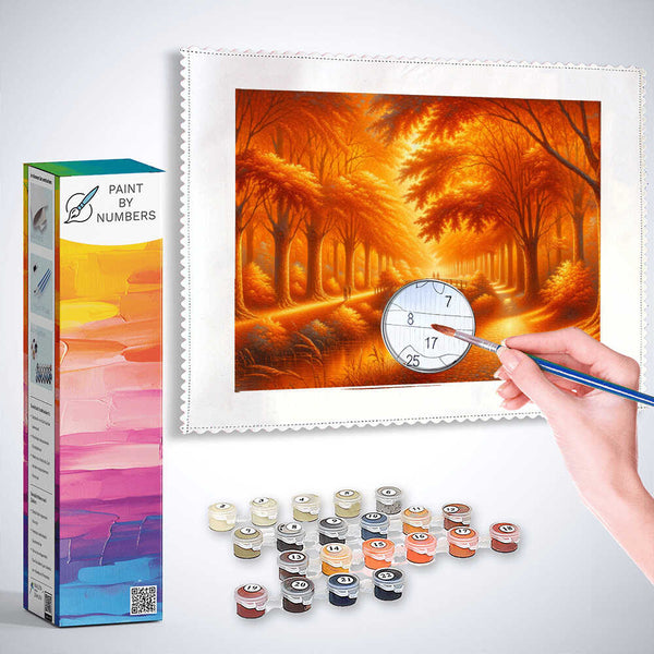 Paint by Numbers - Autumn walk, Orange