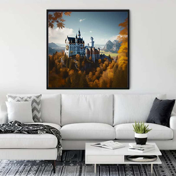 Malen nach Zahlen - Schloss Neuschwanstein - hochwertige Leinwand - 170523, landschaft, Neu eingetroffen, Quadratisch, Schloss Neuschwanstein, sehenswürdigkeiten