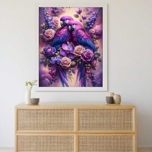 Paint by Numbers - Purple Parrot Pair
