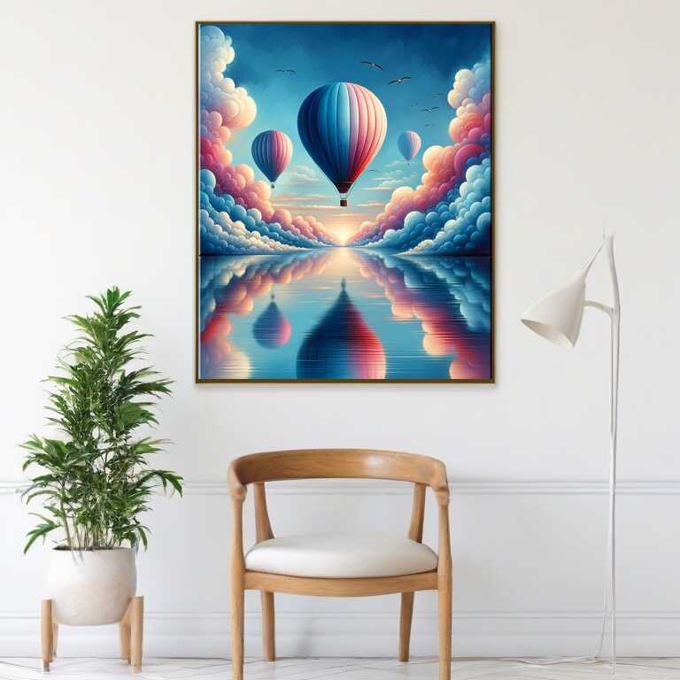 Balloon over the sea - Paint by Numbers