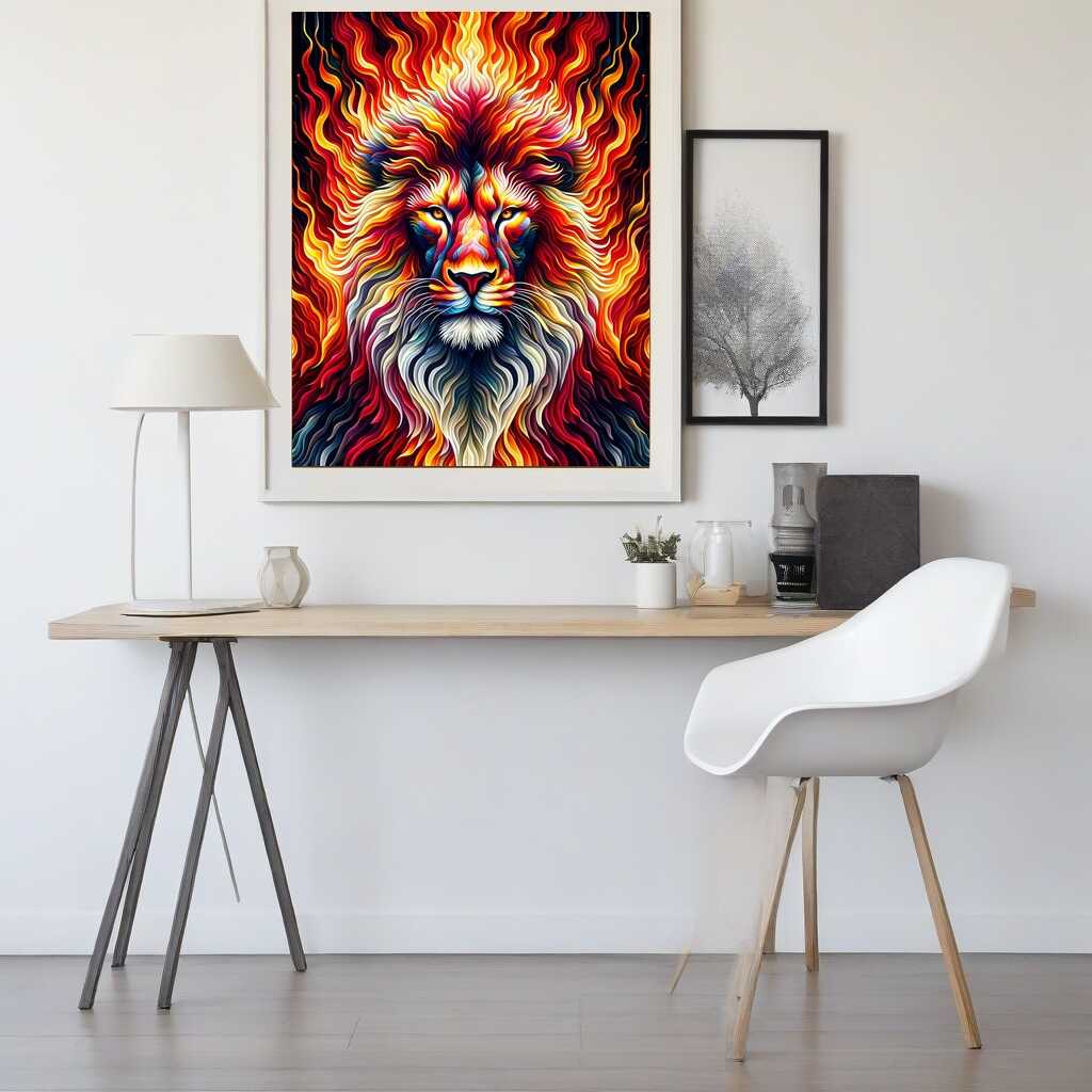 glow in the dark lion - Paint by Numbers
