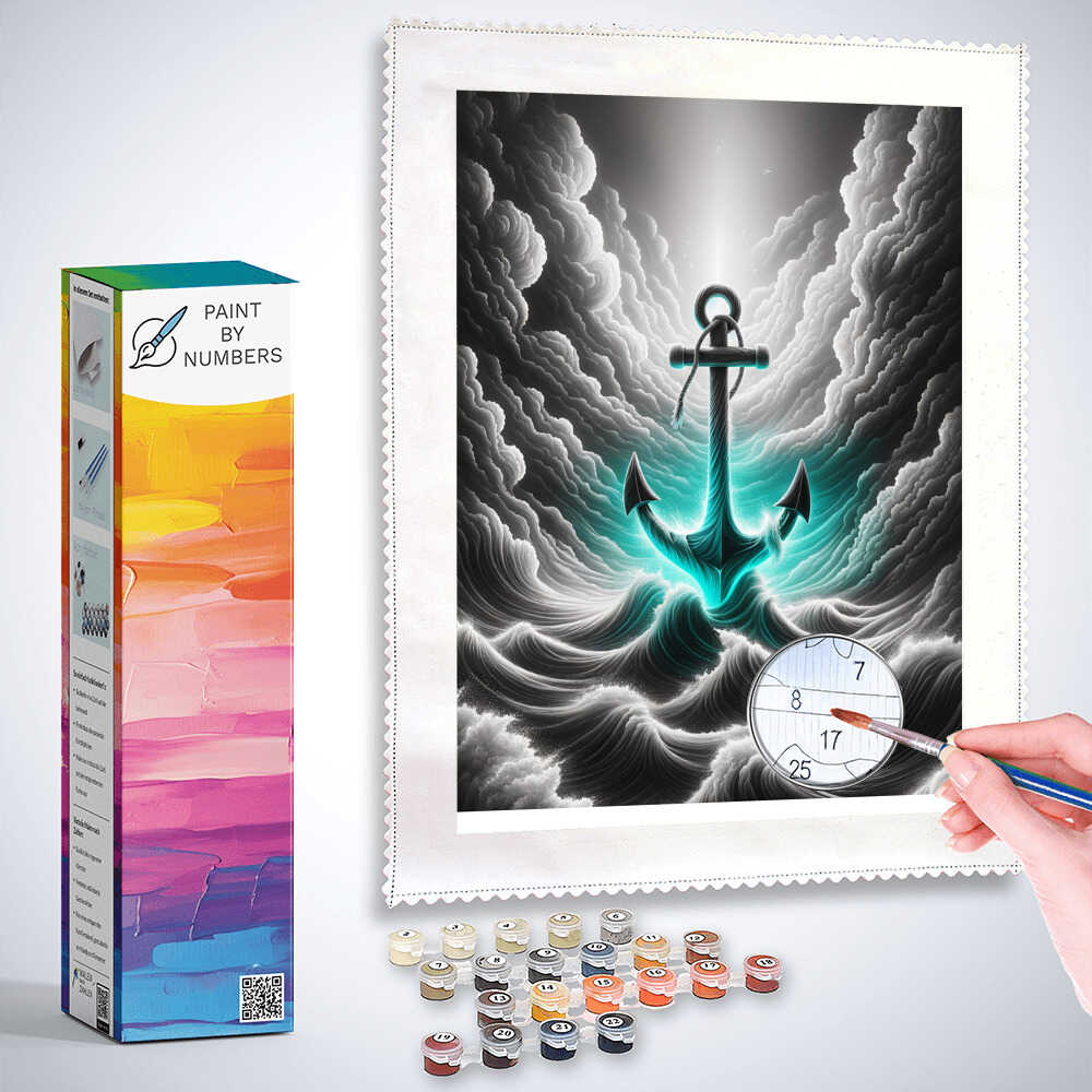 Paint by Numbers - Black white with anchor highlight