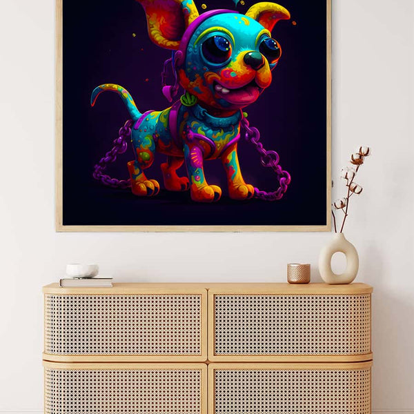 AB Diamond Painting - Neonwelpe - gedruckt in Ultra-HD - AB Diamond, Hund, Neu eingetroffen, Quadratisch
