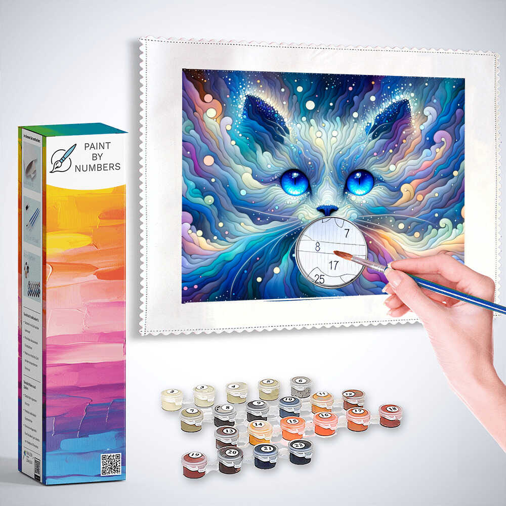 Paint by Numbers - Ice cat portrait