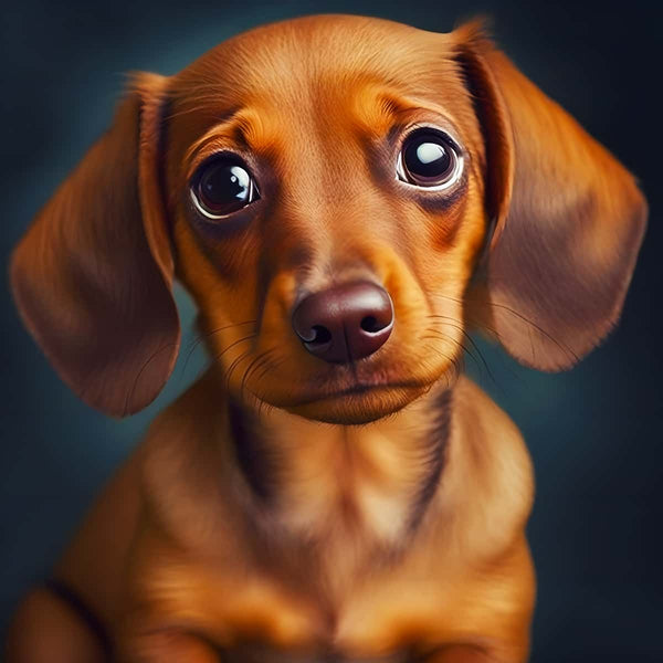 Malen nach Zahlen - Dackel mit Schlappohren - hochwertige Leinwand - 170523, Hund, Neu eingetroffen, Quadratisch, Tiere
