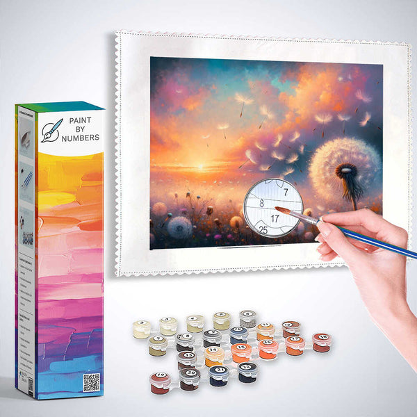 Paint by Numbers - Dandelion Blowing Sunset