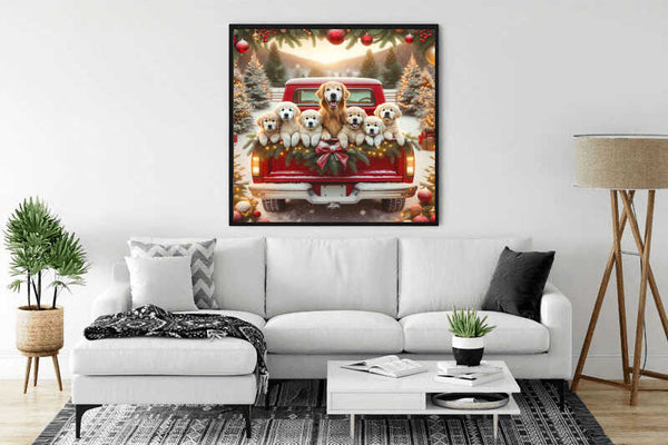 Paint by Numbers - Goldenretriver Christmas