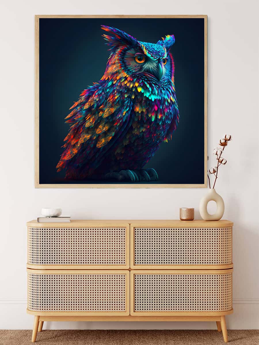 AB Diamond Painting - Stolze Eule bei Nacht - gedruckt in Ultra-HD - AB Diamond, Eule, Neu eingetroffen, Quadratisch, Tiere