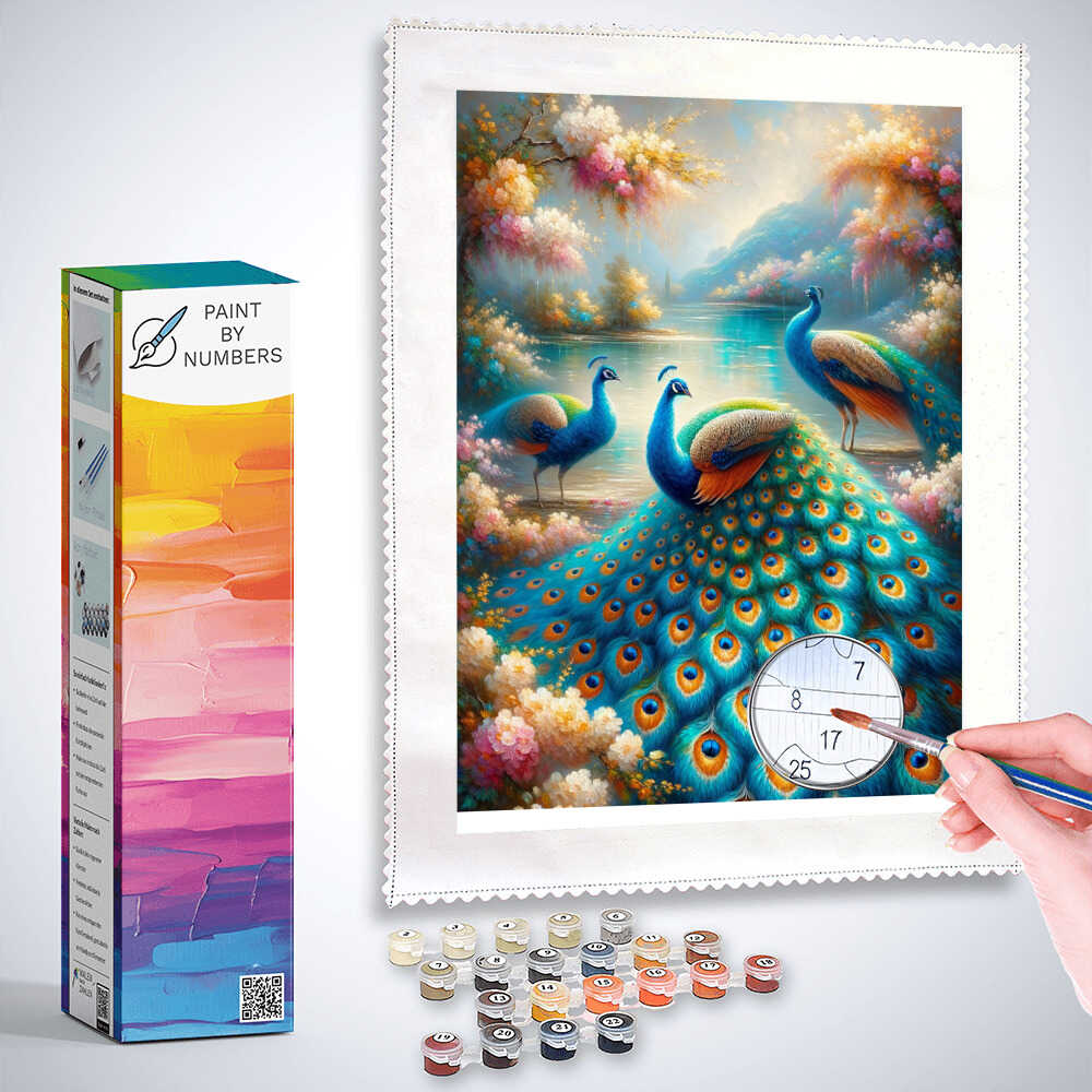 Paint by Numbers - Peacock trio