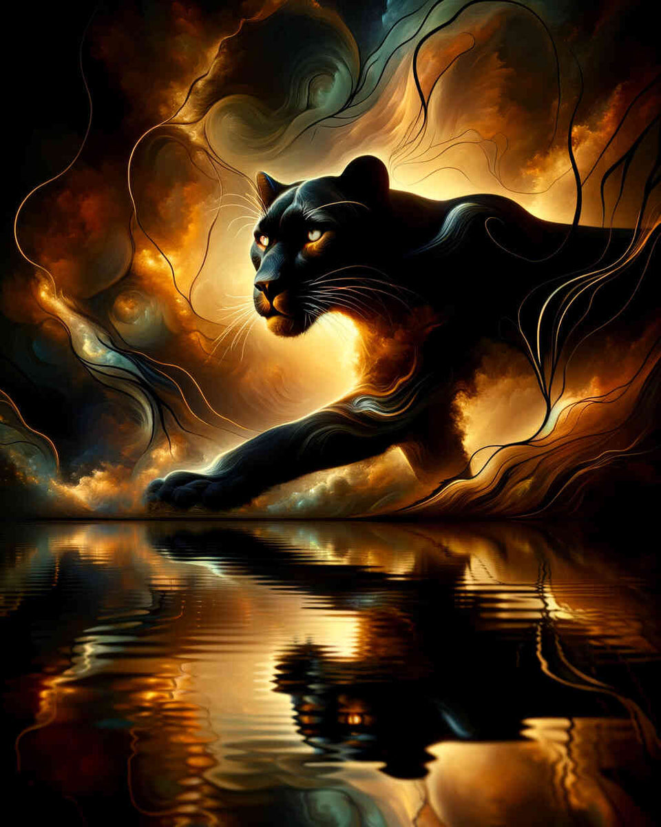 Paint by Numbers - Cat, panther mirror image