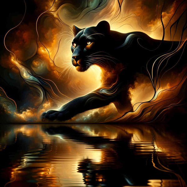 Paint by Numbers - Cat, panther mirror image