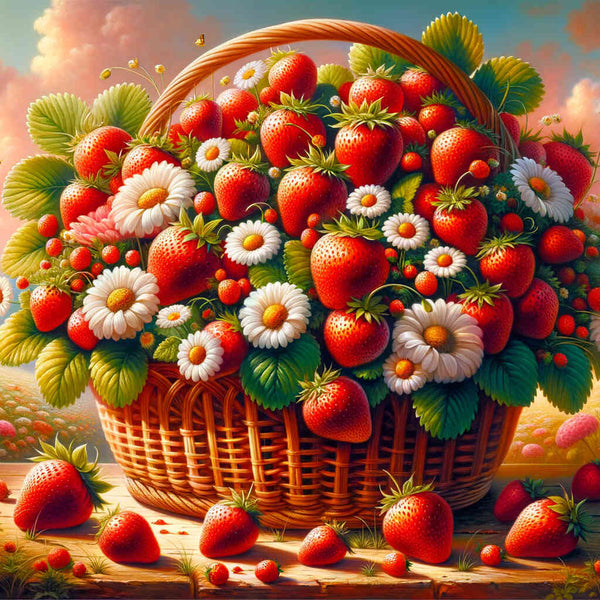 Flowering strawberries - Paint by Numbers