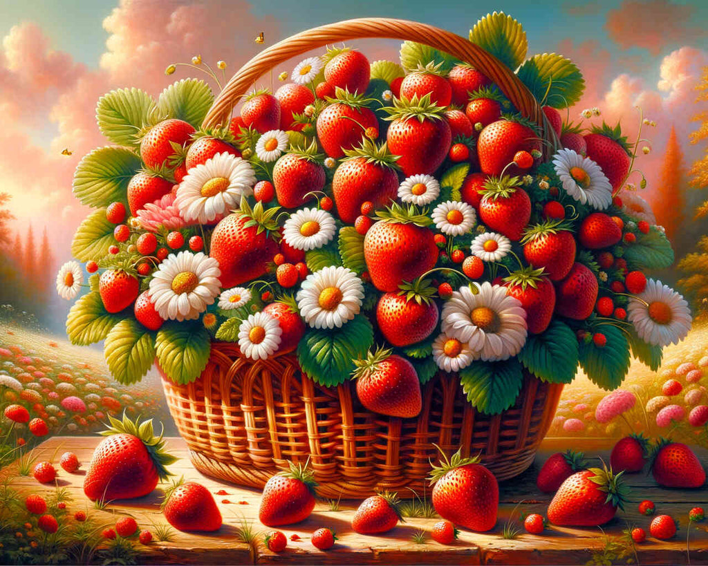 Flowering strawberries - Paint by Numbers