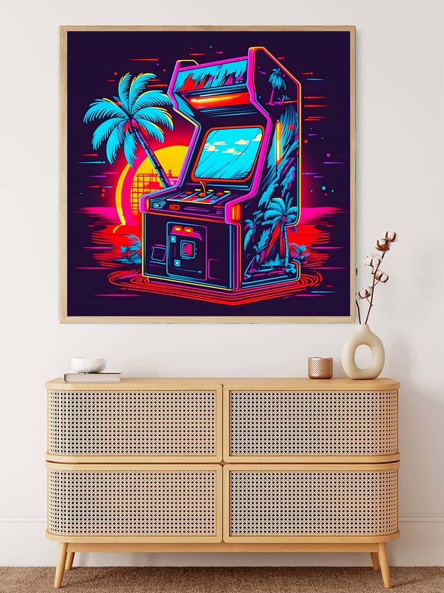 AB Diamond Painting - Spielautomat Neon - gedruckt in Ultra-HD - AB Diamond, Comic, Neu eingetroffen, Quadratisch, Retro