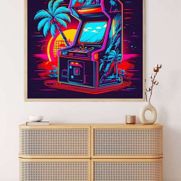 AB Diamond Painting - Spielautomat Neon - gedruckt in Ultra-HD - AB Diamond, Comic, Neu eingetroffen, Quadratisch, Retro