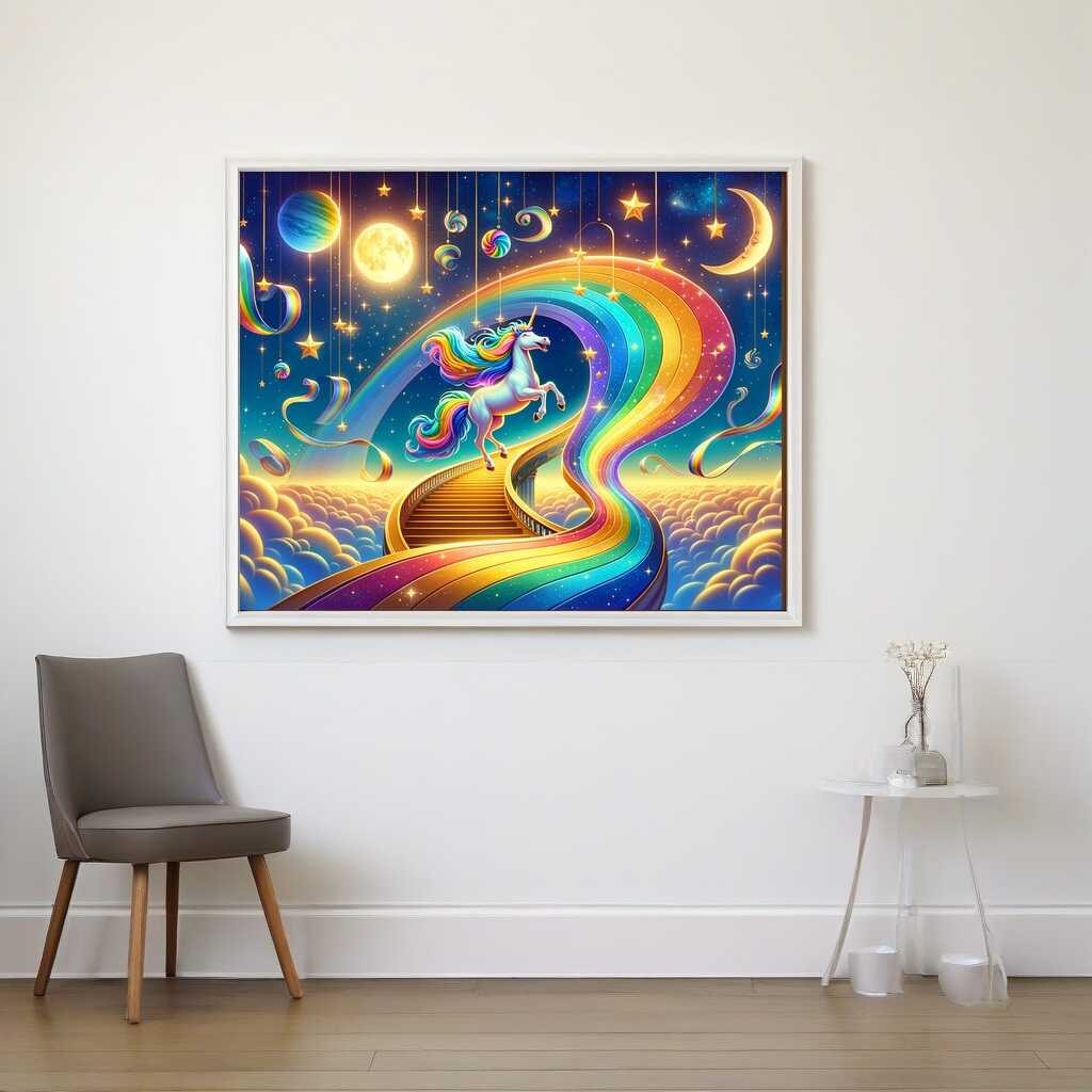 Paint by Numbers - Rainbow unicorn in the magic forest