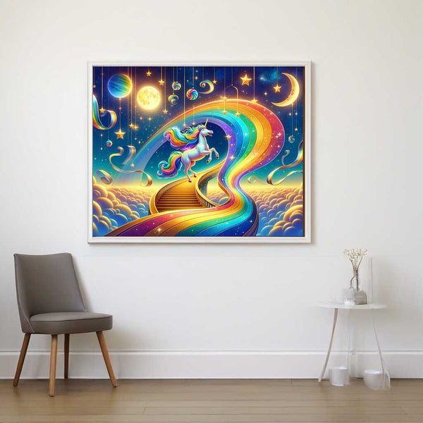 Paint by Numbers - Rainbow unicorn in the magic forest