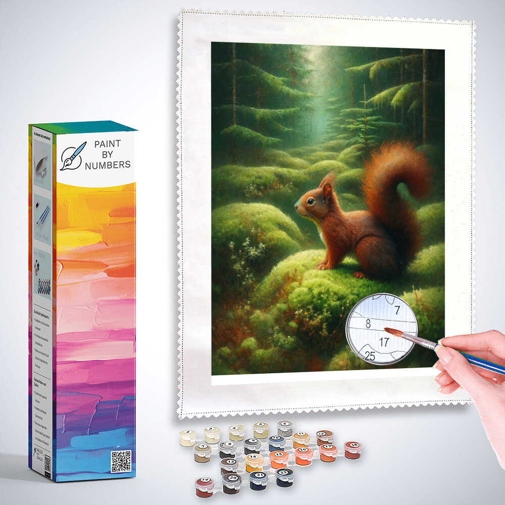 Paint by Numbers - Squirrel on moss