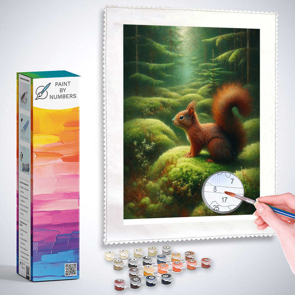 Paint by Numbers - Squirrel on moss