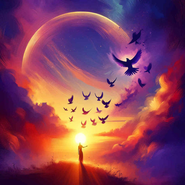 Paint by Numbers - Birds love, sunset