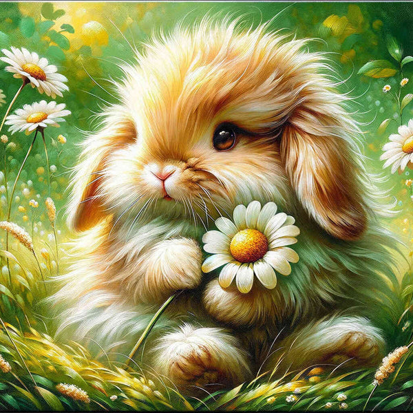 Paint by Numbers - Bunny holds daisies