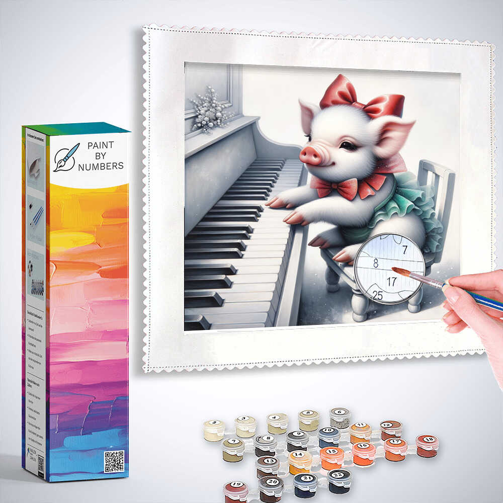 Paint by Numbers - Piglet on Klavir