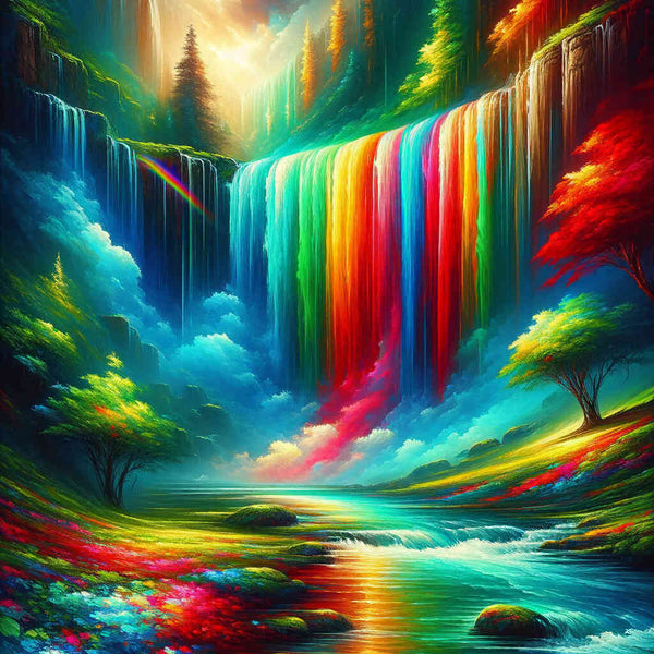 Paint by Numbers - Rainbow Waterfall