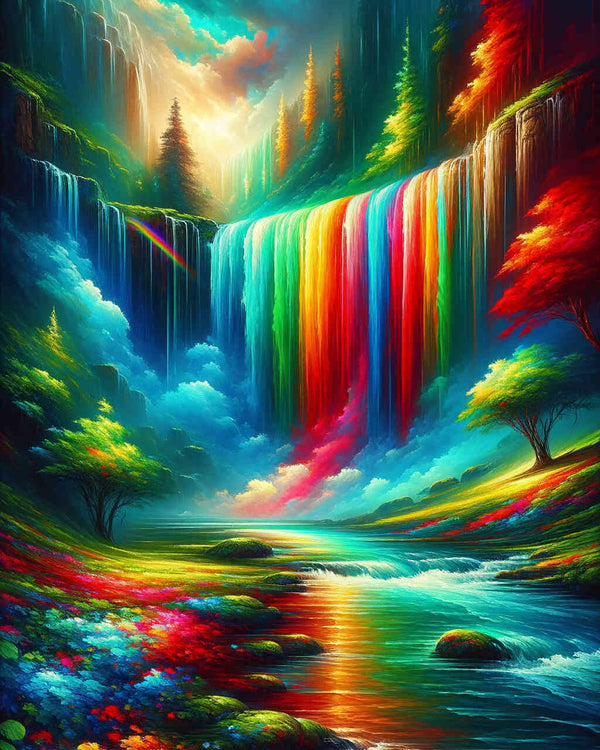 Paint by Numbers - Rainbow Waterfall