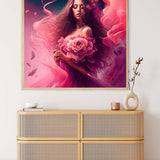 AB Diamond Painting - Pinke Rosenfrau - gedruckt in Ultra-HD - AB Diamond, Menschen, Neu eingetroffen, Quadratisch