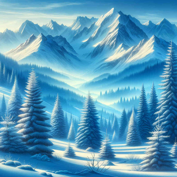 Fir trees and mountains - Paint by Numbers