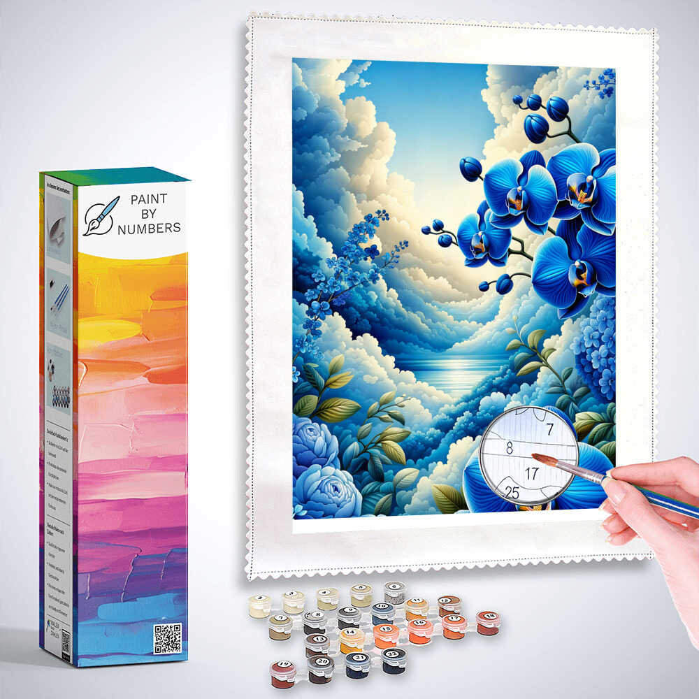 Paint by Numbers - Orchid in blue