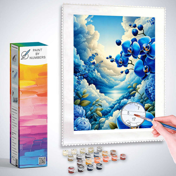 Paint by Numbers - Orchid in blue