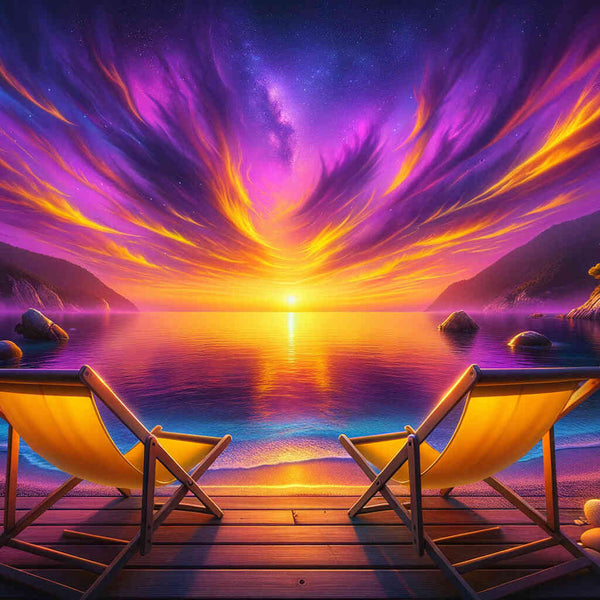 Paint by Numbers - Deck chairs in the sunset