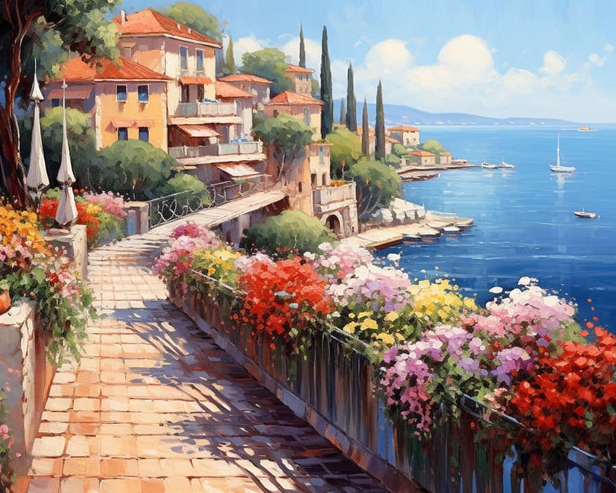 Mediterranean, Flowers - Paint by Numbers