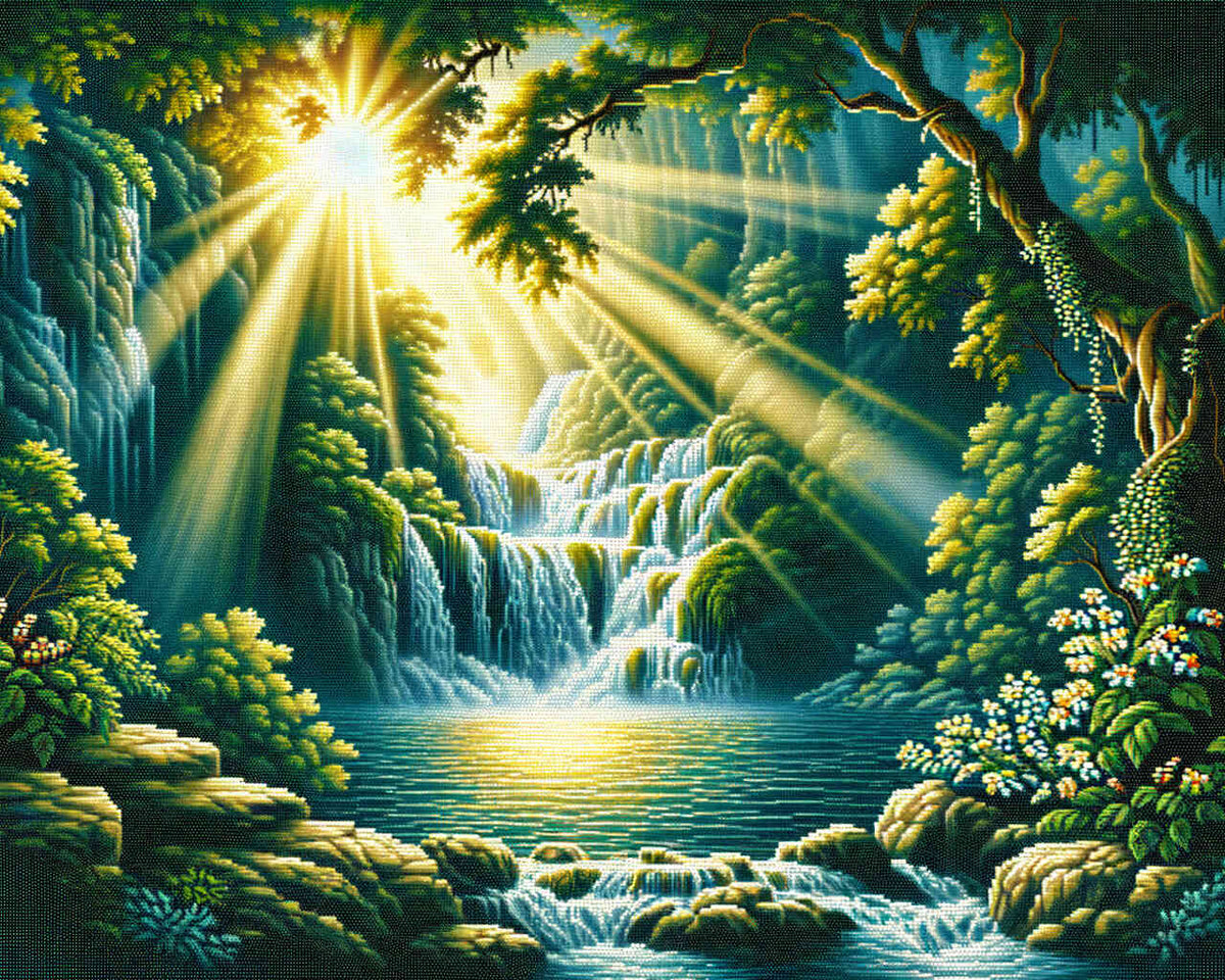 Paint by Numbers - Lagoon in the forest