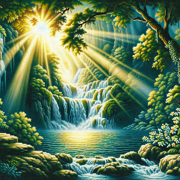 Paint by Numbers - Lagoon in the forest