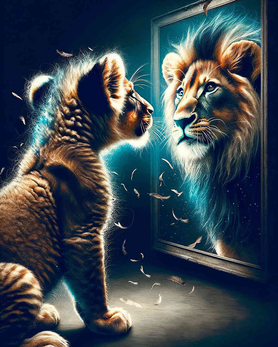 Paint by Numbers - Mirror image lion